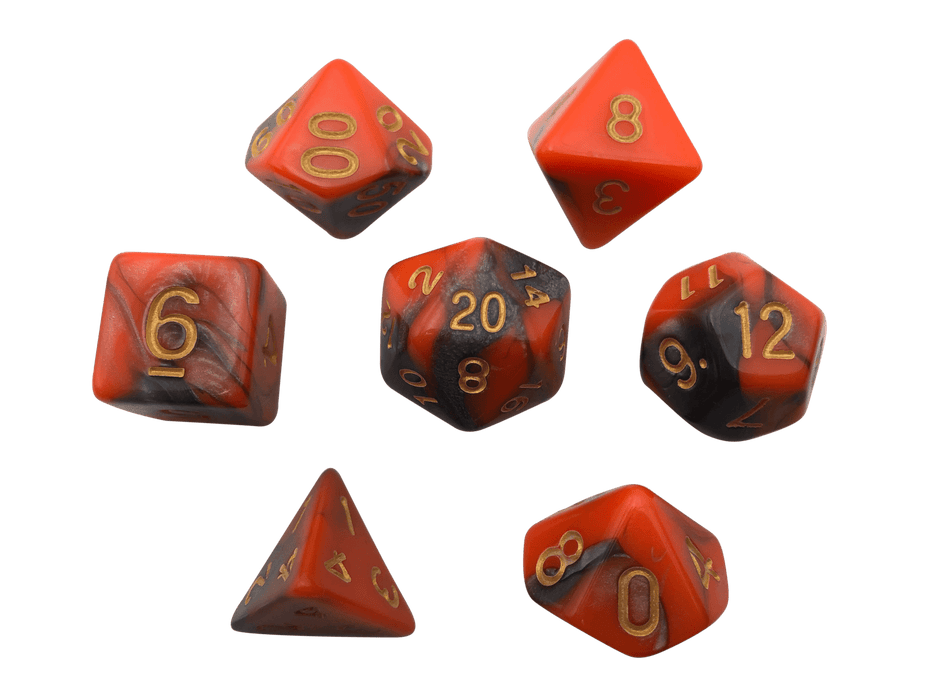 Glowing Steel - Orange and Gray Dice for D&D