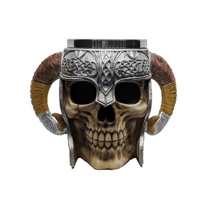 Skull Mug with Horns with Cup O' Dice for RPGs