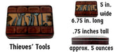 Metal Dice - Thieves' Tools With Butcher's Bill | Industrial Gray With Red Numbering Metal Dice