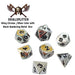 Metal Dice - Wizard's Grimoire With Shiny Chrome / Silver Color With Black Numbering Metal Dice Set