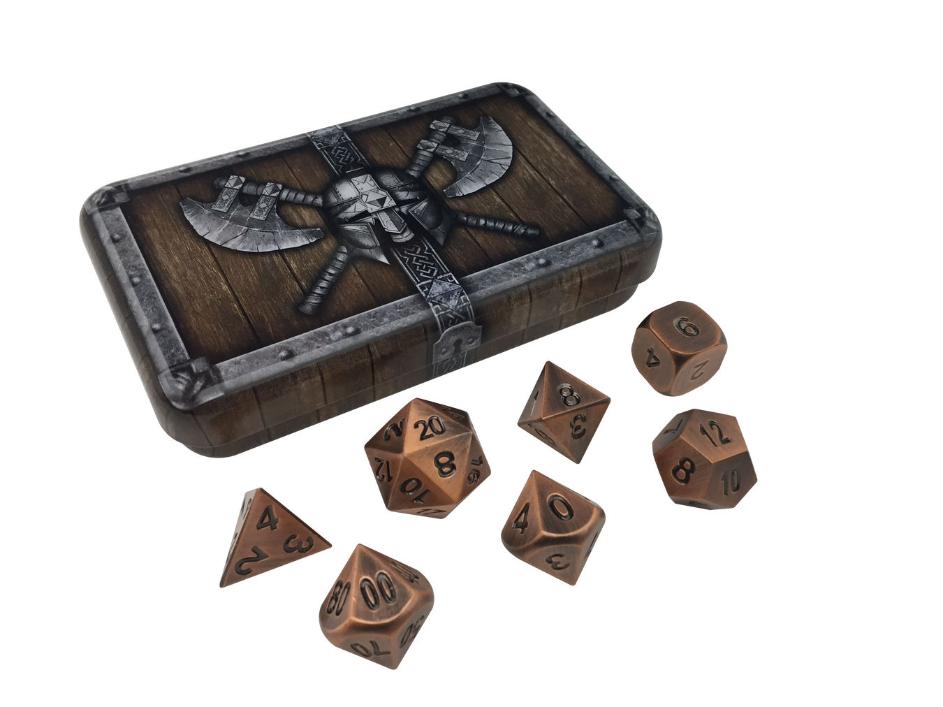 Dwarven Chest with Metal RPG Dice Sets