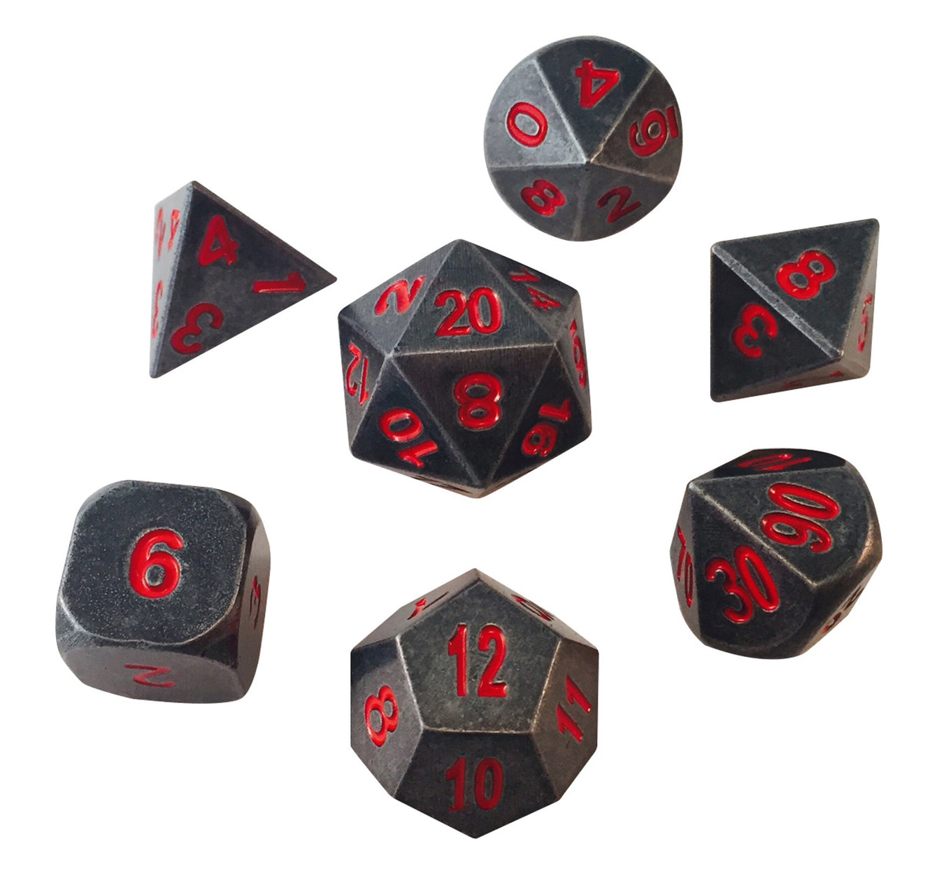 Red Metal RPG Polyhedral Dice for DND