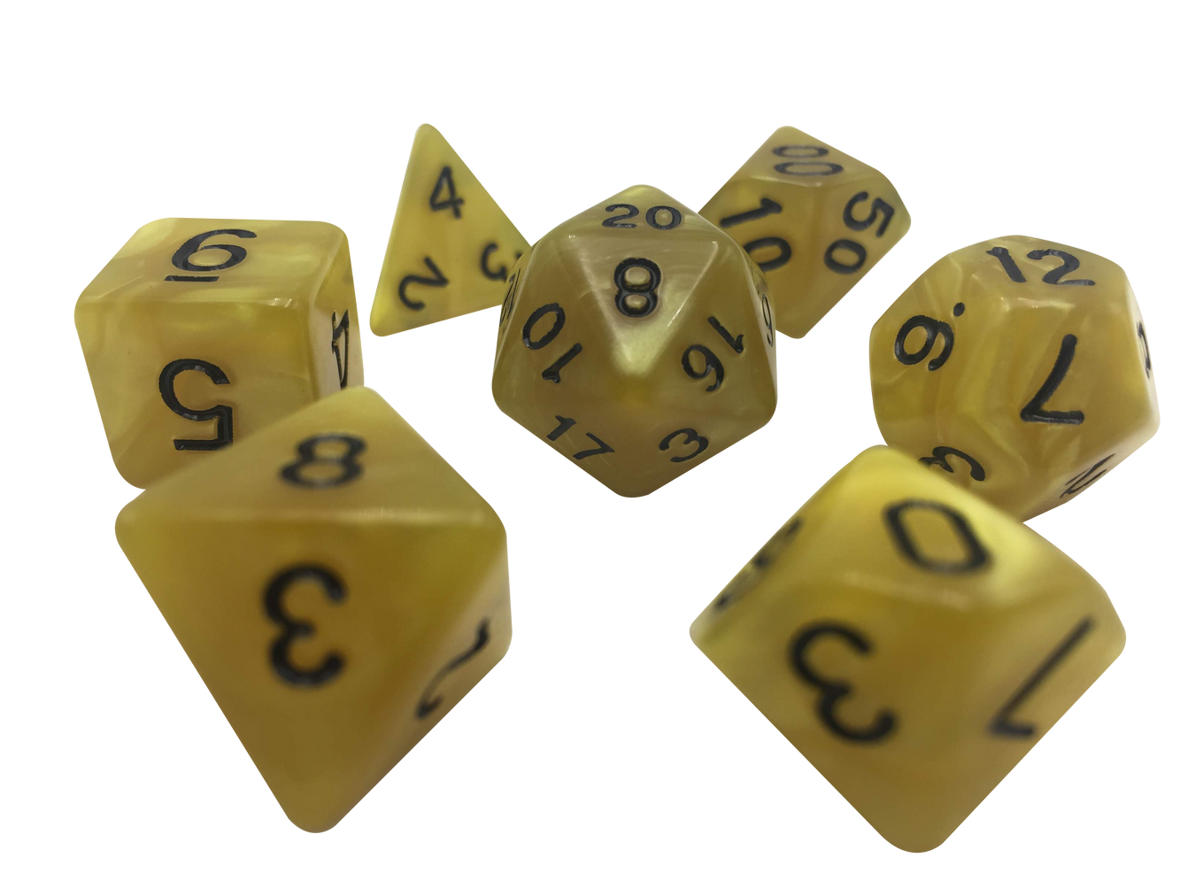 Yellow RPG Dice Sets for DND