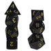 Black and Gold Metal Dice Set for DND
