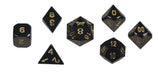 Black and Gold Metal Dice Set for D&D