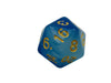Blue and White with Gold Numbers - Plastic Set of 7 Polyhedral RPG Dice for Dungeons and Dragons-d20