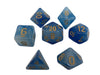 Blue and White with Gold Numbers - Plastic Set of 7 Polyhedral RPG Dice for Dungeons and Dragons