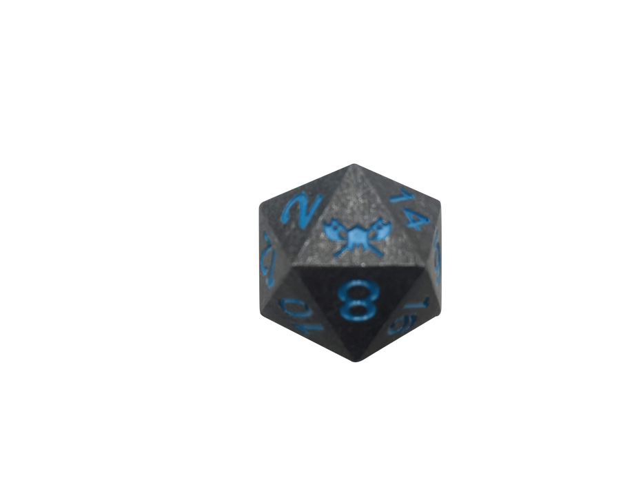 Metal d20 polyhedral dice for Dungeons and Dragons