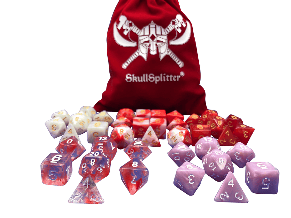 Valentines Day Red and White Dice sets
