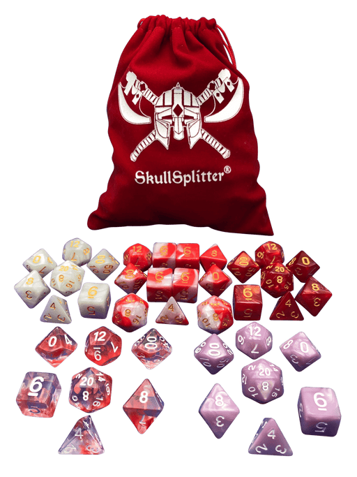 Valentines Day Red and White Dice sets for DND