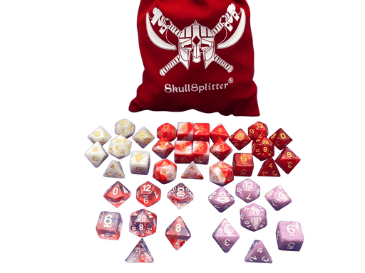 Valentines Day Red and White Dice sets for D&D