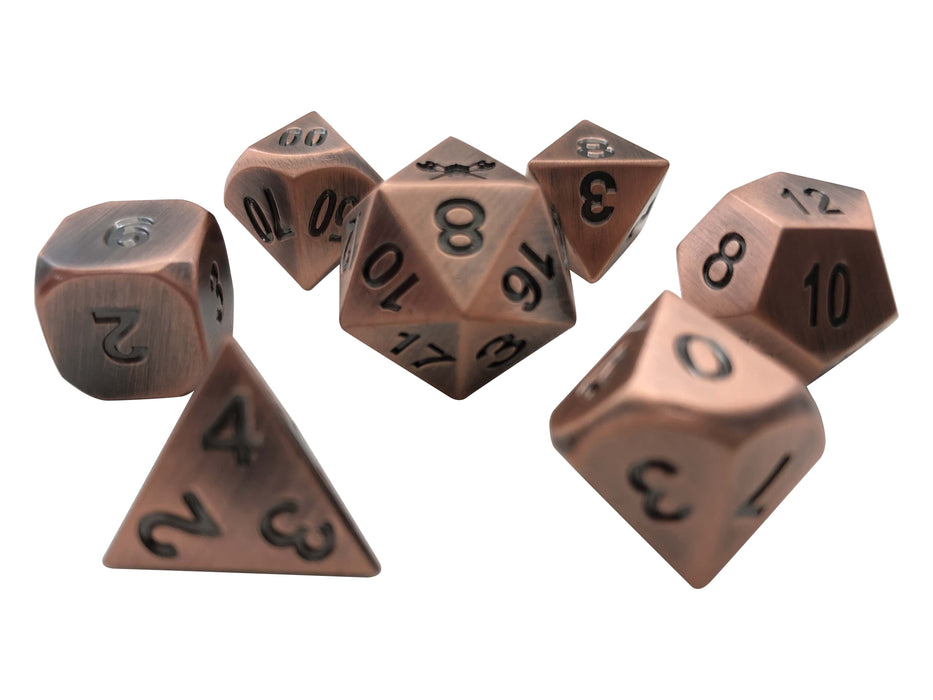 Thieves' Tools with Antique Brass Color with Black Numbers Metal Dice