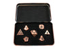 Metal Dice - Warlock Tome With Antique Brass  Color With Black Numbers Metal Dice