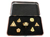 Metal Dice - Warlock Tome With Antique Gold Color With Black Numbering Metal  Dice