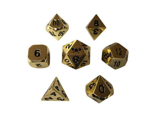 Metal Dice - Warlock Tome With Gold Color Metal Dice