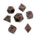 Metal Dice - Industrial Brass With Black Numbering Metal Polyhedral Dice Set (7 Die In Pack)