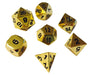 Metal Dice - Shiny Gold Color With Black Numbering Metal Dice (7 Die In Pack)