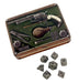 Metal Dice - Slinger's Kit With Executioner's Step | Dull Silver Color With Black Numbers Metal Dice