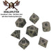 Metal Dice - Slinger's Kit With Executioner's Step | Dull Silver Color With Black Numbers Metal Dice