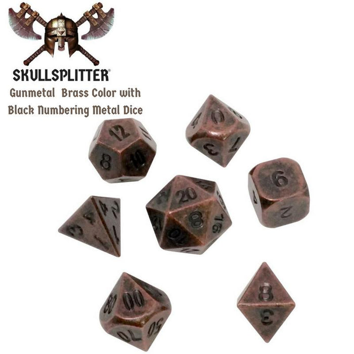 Metal Dice - Thieves' Tools With Industrial Brass Color With Black Numbers Metal Dice