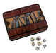 Metal Dice - Thieves' Tools With Shiny Chrome / Silver Color With Black Numbering Metal Dice Set