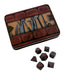 Metal Dice - Thieves' Tools With Smoke And Fire | Shiny Black Nickel With Red Numbers Metal Dice