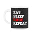 Eat Sleep Rage Repeat 11oz Mug - Black on White