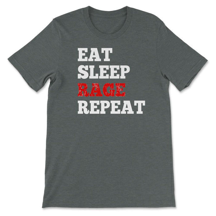Eat Sleep Rage Repeat - Premium Unisex T-Shirt - Dark Grey Heather