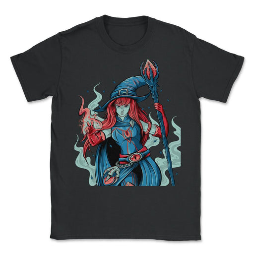 Female Wizard -SkullSplitter Dice - Unisex T-Shirt - Black