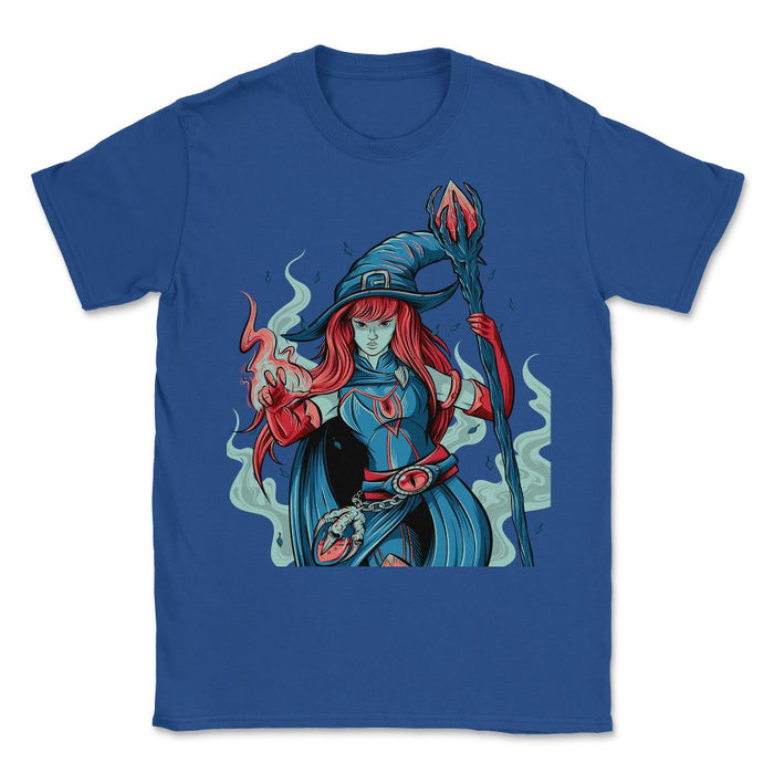 Female Wizard -SkullSplitter Dice - Unisex T-Shirt - Royal Blue