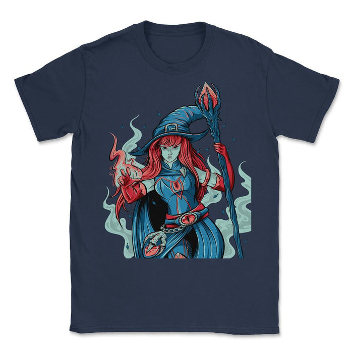 Female Wizard -SkullSplitter Dice - Unisex T-Shirt - Navy