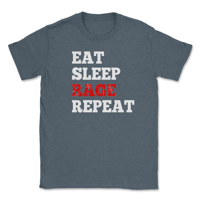 Eat Sleep Rage Repeat - Unisex T-Shirt - Dark Grey Heather