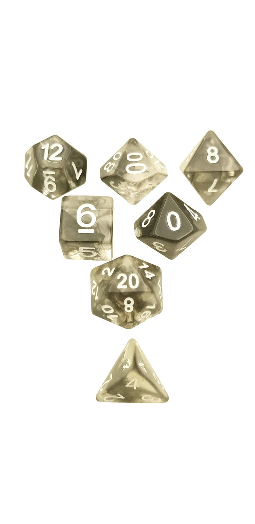 Polyhedral Dice Set - Black Aether Stone ™ Set Of 7 Polyhedral RPG Dice For D&D