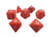 Polyhedral Dice Set - Orange Color With White Numbers  Set Of 7 Polyhedral RPG Dice