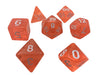 Polyhedral Dice Set - Orange Translucent Color - Set  7 Polyhedral RPG Dice With White Numbers