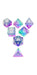 Polyhedral Dice Set - Prismatic Doom- Translucent Swirled Set Of 7 Polyhedral RPG Dice For D&D