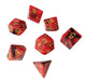 Polyhedral Dice Set - Red And Black Swirled Color - Pack Of 7 Polyhedral Dice (7 Die In Set) | Role Playing Game Dice | D4, D6, D8, D10, D%, D12, And D20