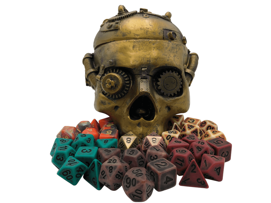 Steampunk dice bundle for Dungeons and Dragons